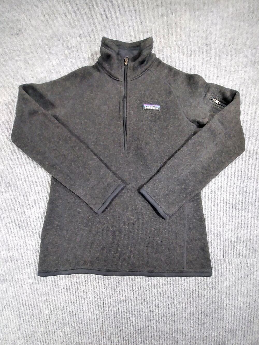 Patagonia Better Sweater Women's XXS Quarter-Zip Fleece Pullover Charcoal Black